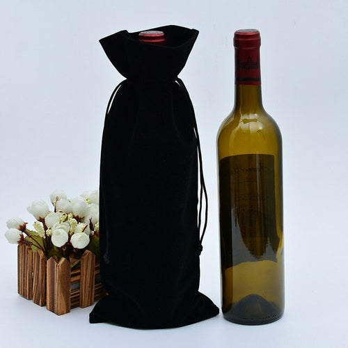 5pc Set of Velvet Wine Bottle Gift Bags