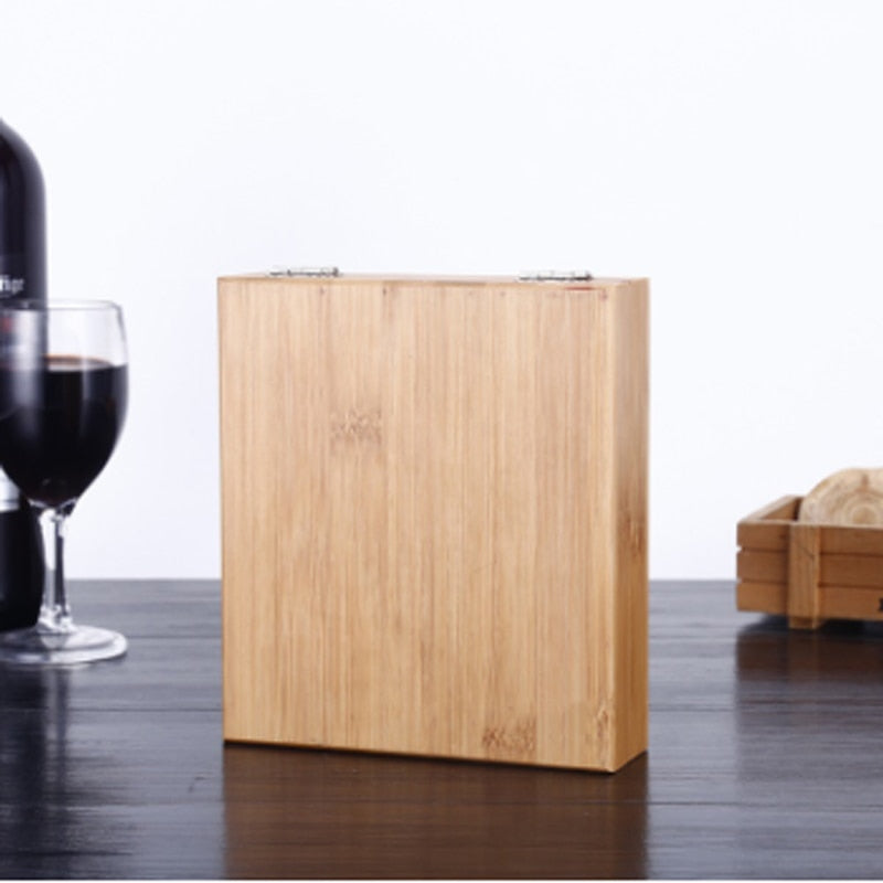4pc Premium Wine Tools Automatic Bottle Opener Corkscrew Bamboo